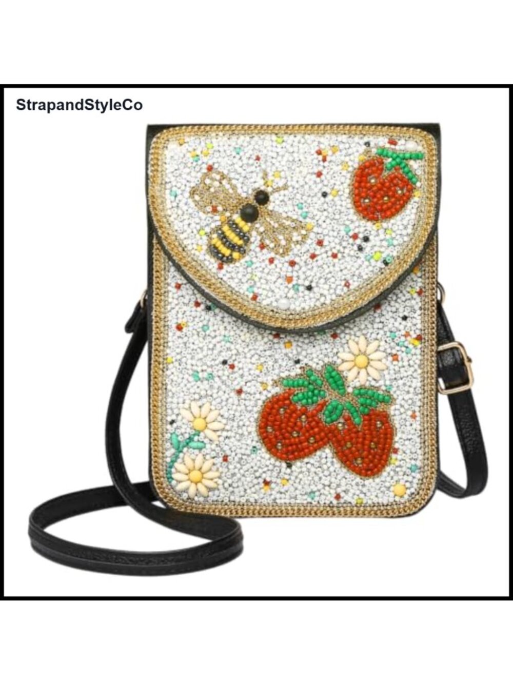 Handmade Boho Beaded Crossbody Phone Bag Wallet Purse